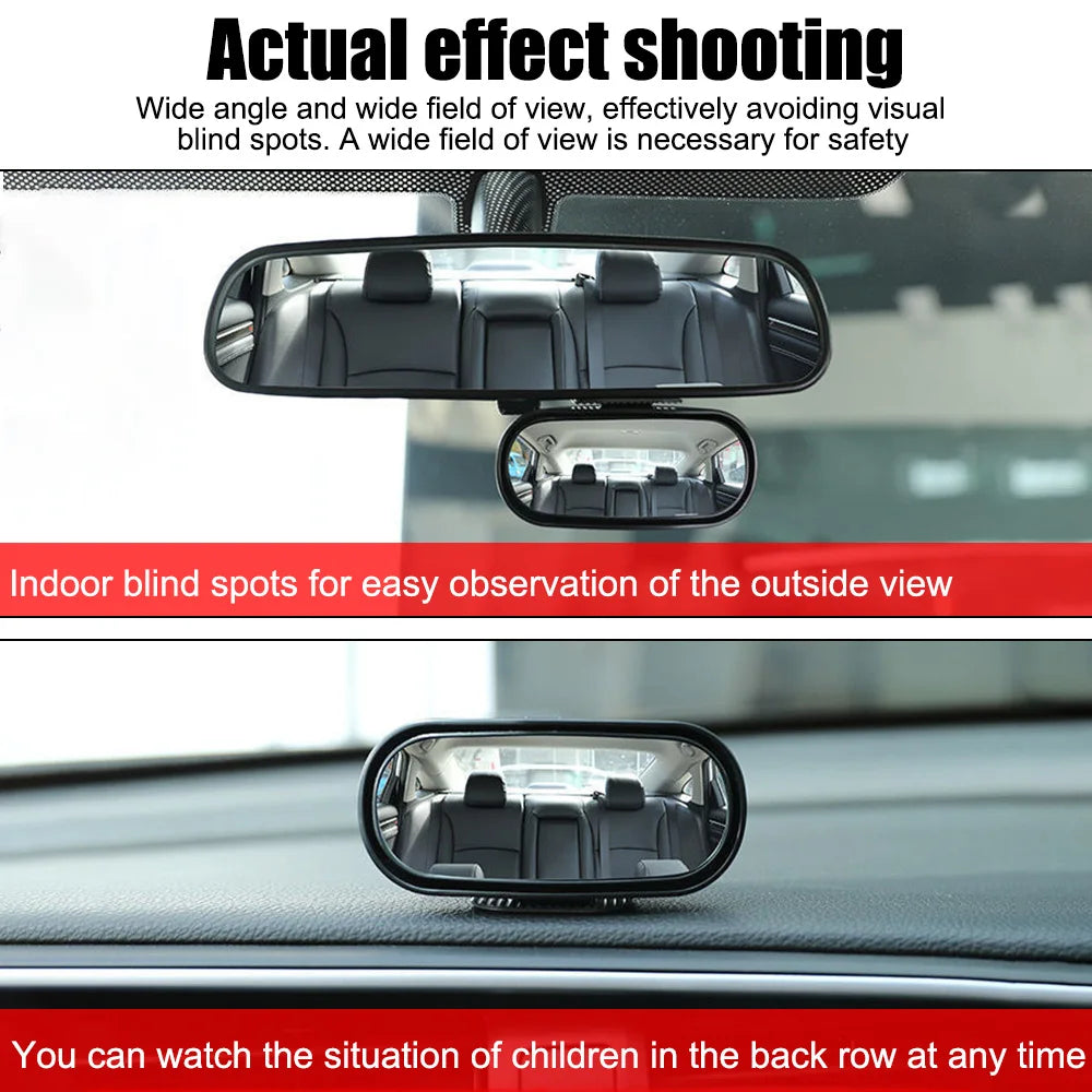 1PC Car Rearview Auxiliary HD Glass Parking Aid Mirror 360-degree Wide Angle Car Blind Spot Mirror Adjustable Rotation