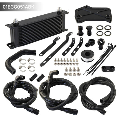 14 Row AN8 Oil Cooler Kit For VW Audi VAG Golf GTI /R MK7 DQ381 DQ380 DQ500 7DSG 2.0 TSI Engine Aluminum