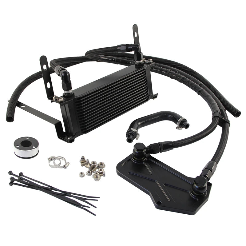 14 Row AN8 Oil Cooler Kit For VW Audi VAG Golf GTI /R MK7 DQ381 DQ380 DQ500 7DSG 2.0 TSI Engine Aluminum