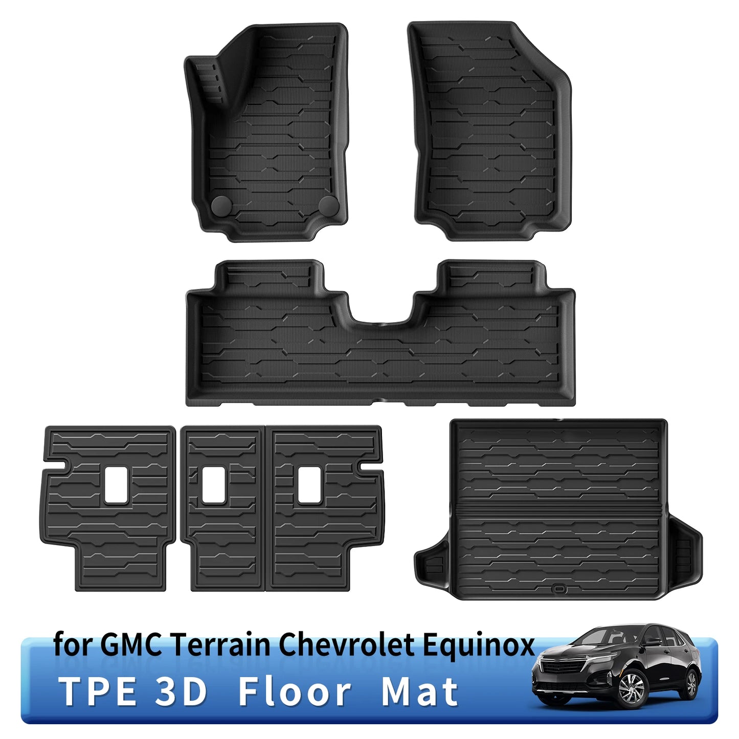for GMC Terrain Chevrolet Equinox 2018 - 2024 TPE 3D Car Floor Mats Trunk Backrest Pad Waterproof Protective Left Rudder