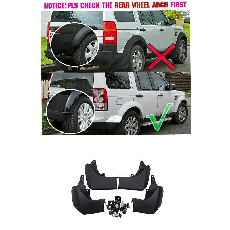 2009-2017 Front Rear 4pcs FOR Land Rover Discovery 4 LR4 Mudguard Fender Mud Flap Guards Splash Mudflaps Car Accessories