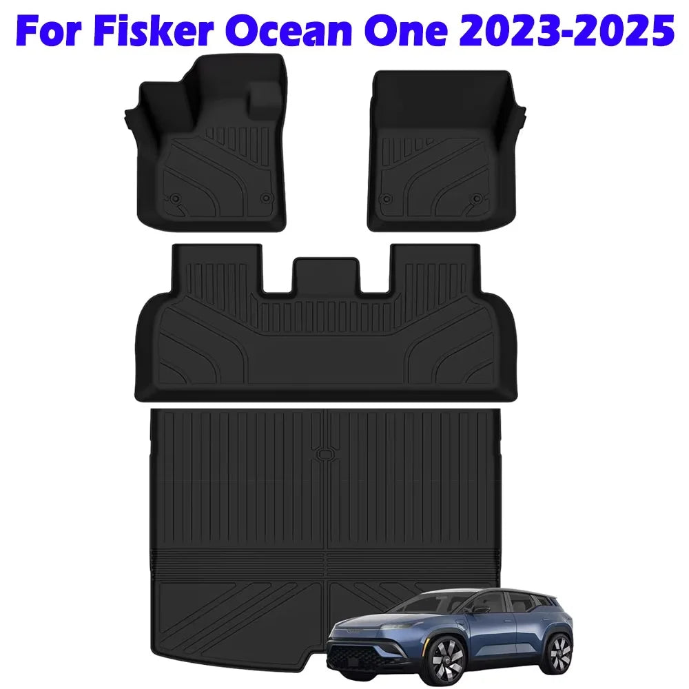Floor Mats Fit for Fisker Ocean One 2023-2025,All Weather Protection TPE Floor Mats Cargo Mat Cargo Liner Accessories