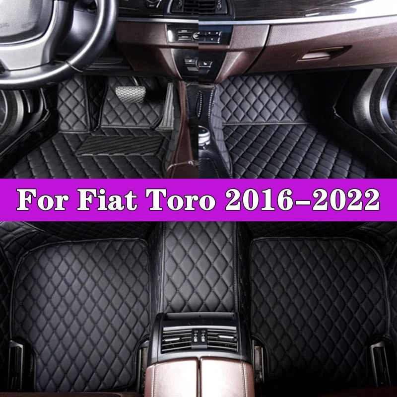 Car Foot Pads Automotive Liners For Fiat Toro 2016-2022 Protective Pad Custom Leather Auto Floor Mats Automobile Carpet Cover