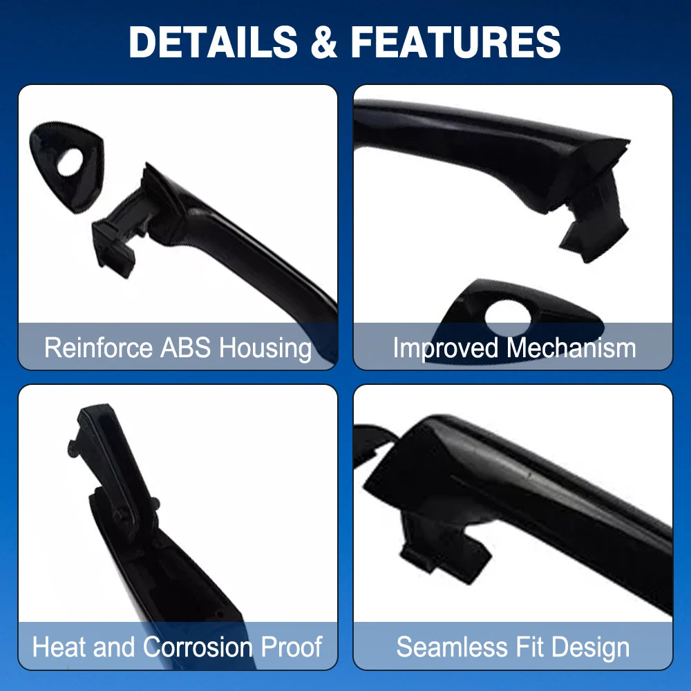 Black Exterior Door Handle for Hyundai Elantra 2011 2012 2013 2014 2015 2016 Front Rear Left Right