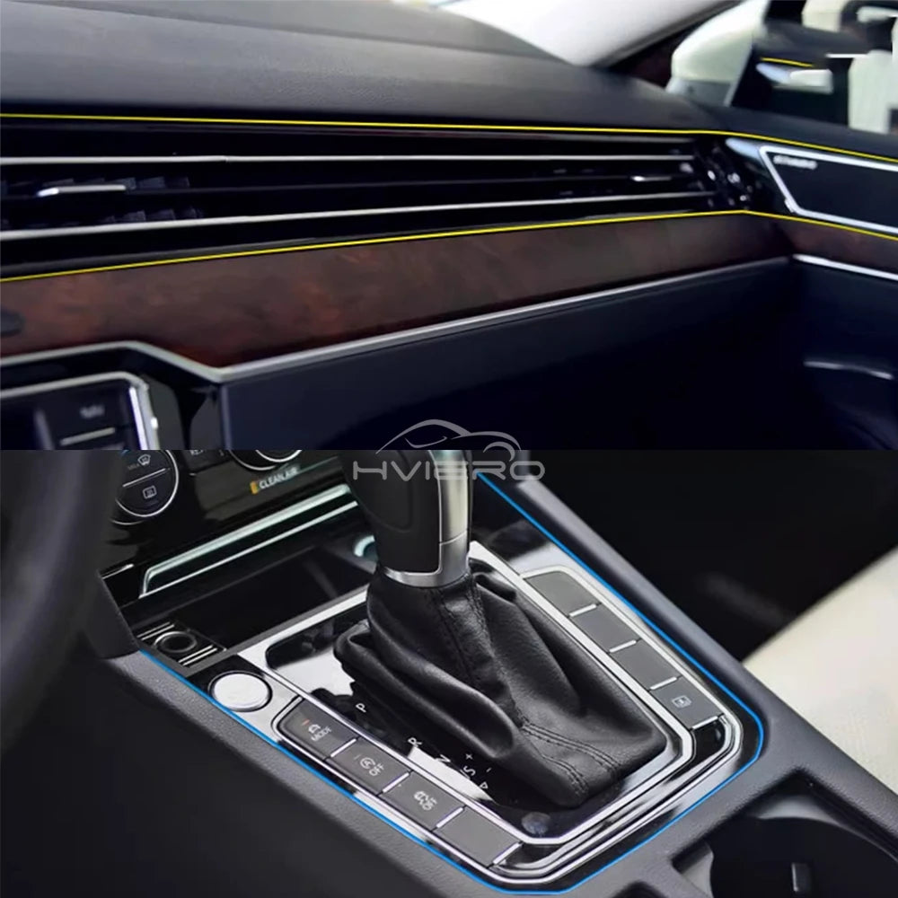 Car Universal Trims Strip 5M Tape Interior Modelling Line Flexible Wheel Modified Center Control Instrument Panel Chrome Glitter