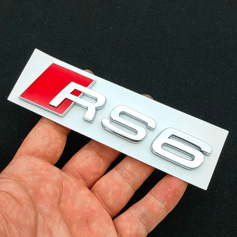 3D ABS RS3 RS4 RS5 RS6 RS7 RS8 Car Body Rear Trunk Emblem Decal Badge Sticker For Audi A3 S3 A4 S4 A5 A6 A7 S7 Auto Accessorie