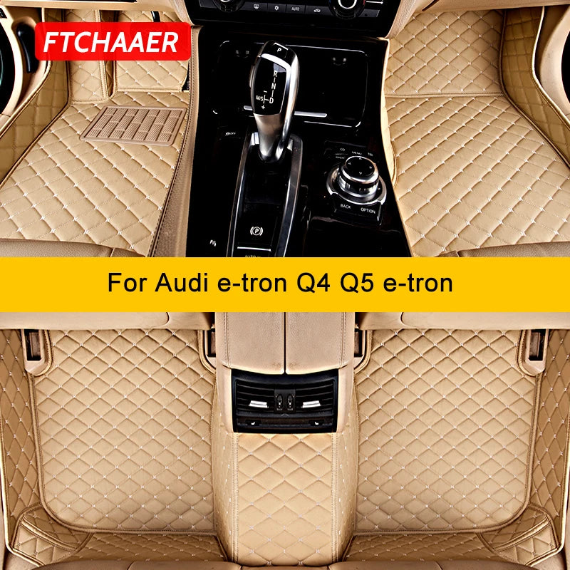 FTCHAAER Custom Car Floor Mats For Audi Etron Q4 e-tron Q5e-tron Auto Carpets Foot Coche Accessorie