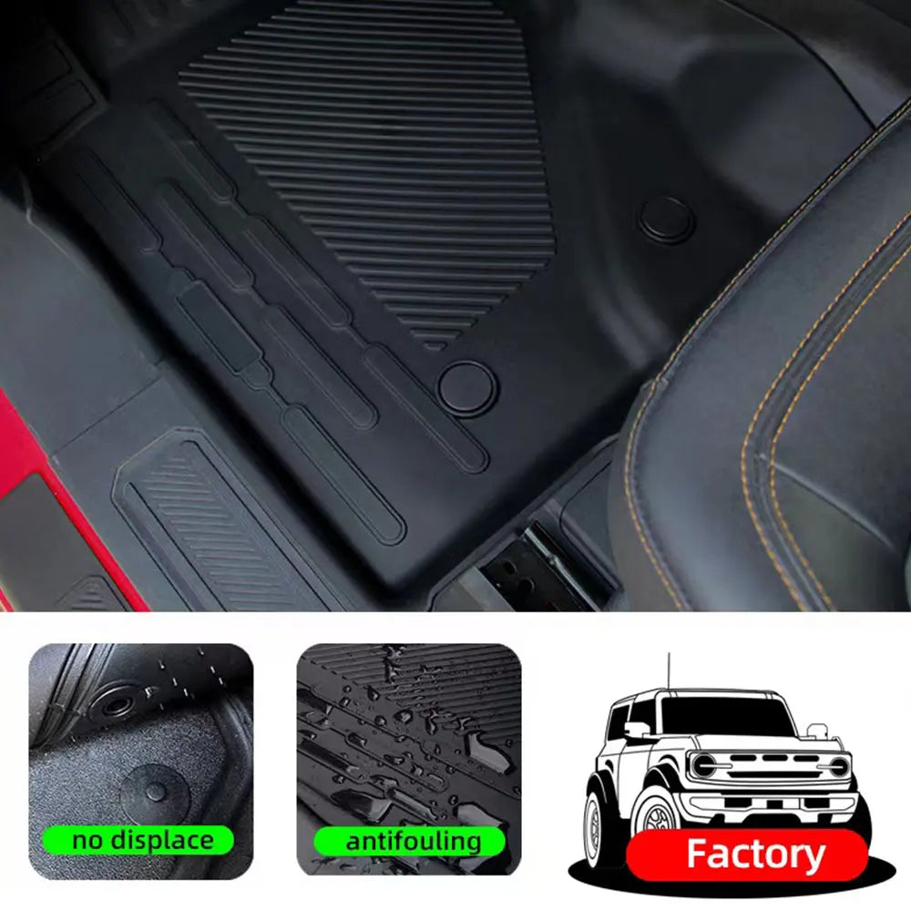 TPE Car Floor Mats Styling Decoration Protect Accessories Rugs Waterproof Covers For Ford Bronco 4 door 2021 2022