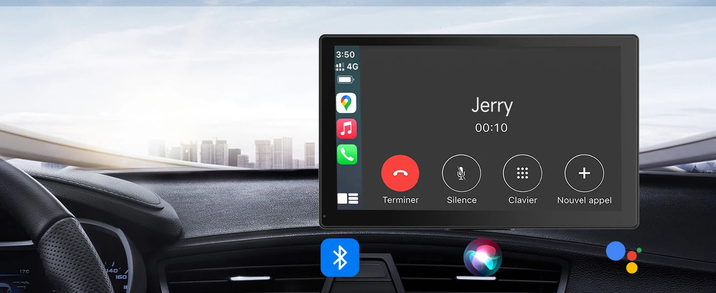7" IPS Touchscreen Portable Car Stereo with Wireless CarPlay and Android Auto CarPlay Screen for Car, Portrait & Landscape