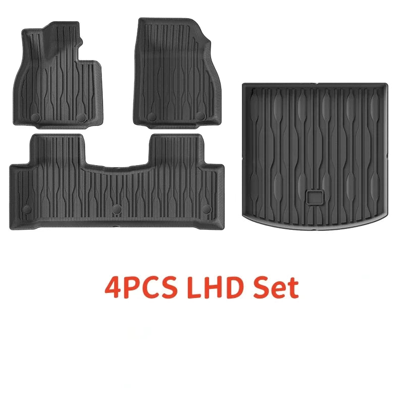 For BYD SEALION 7 2024 2025 TPE Car Floor Mats and Cargo liners, All Weather Waterproof RHD&LHD Backrest Mats Trunk Mats