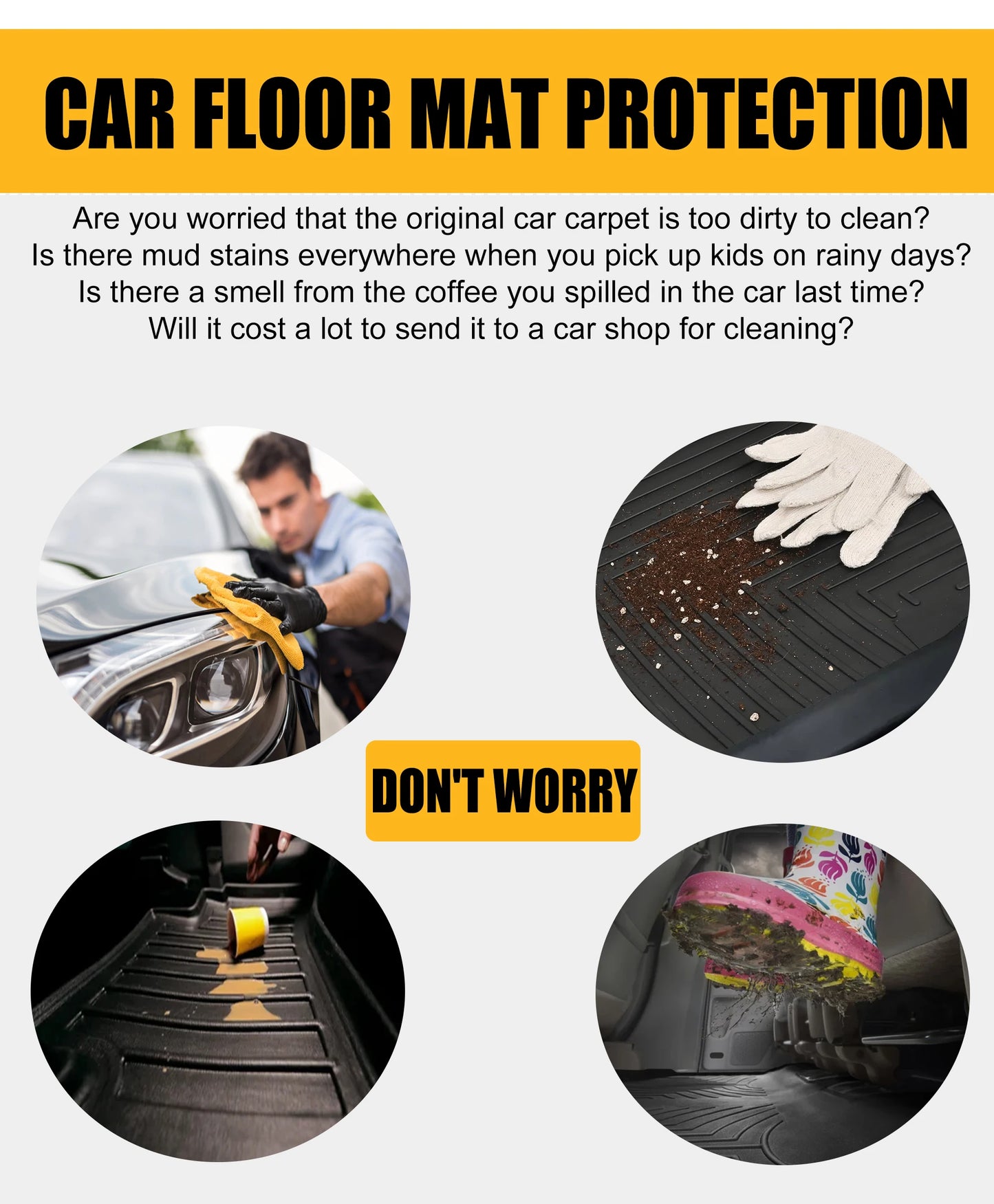 3D TPE Floor Mats for Ford Ranger Next Gen 2023 2024 Wildtrak XLT XLS XL Raptor Anti-Slip Waterproof Interior Accessories