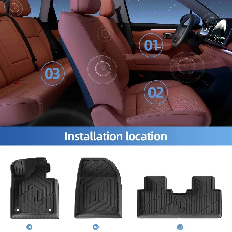 Floor Mats for Leapmotor C10 2024-2026 TPE 3D Car Floor Mats Cargo Liner Trunk Pad Waterproof All Weather Auto Accessories Black