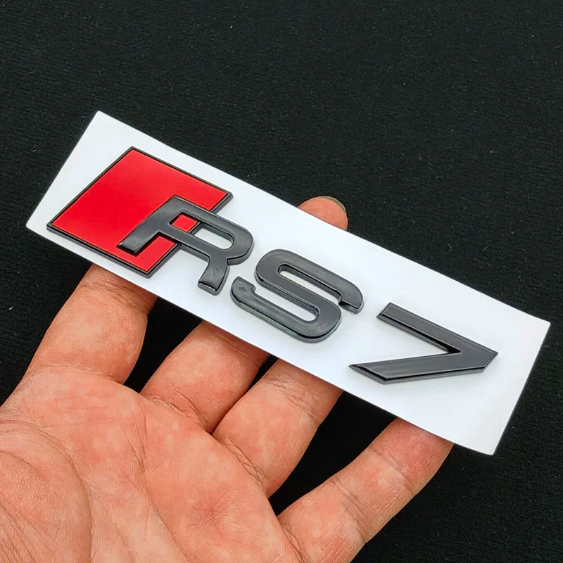 3D ABS RS3 RS4 RS5 RS6 RS7 RS8 Car Body Rear Trunk Emblem Decal Badge Sticker For Audi A3 S3 A4 S4 A5 A6 A7 S7 Auto Accessorie