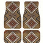 Antique Oriental Turkish Persian Carpet Car Floor Mats 4-Piece for Front Rear Seats Durable Floor Carpet Heavy Duty Rubber Back