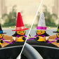 Car Decoration Rubber Duck Halloween with Magic Hat Cloak Broom Sunglasses Necklace for Car Ornaments Home Table Decor