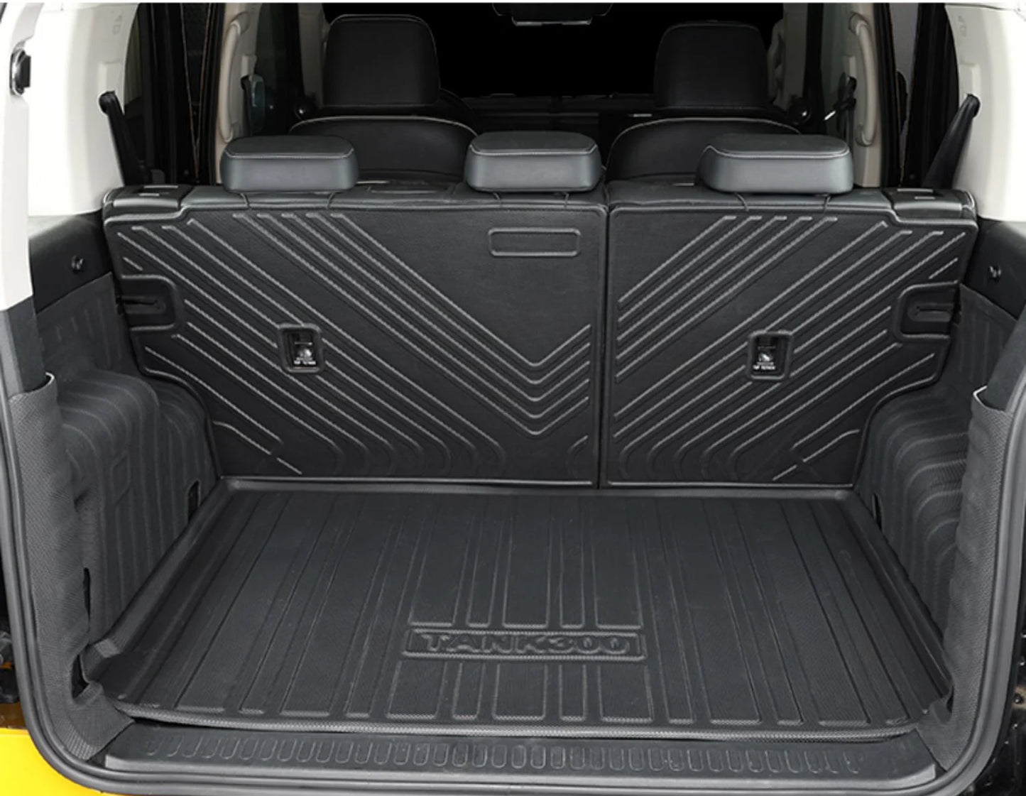Rear Trunk Mats TPE Waterproof Cargo Liner For GWM Great Wall Tank 300 Full Surround Rear Seat Backrest Protection Pad