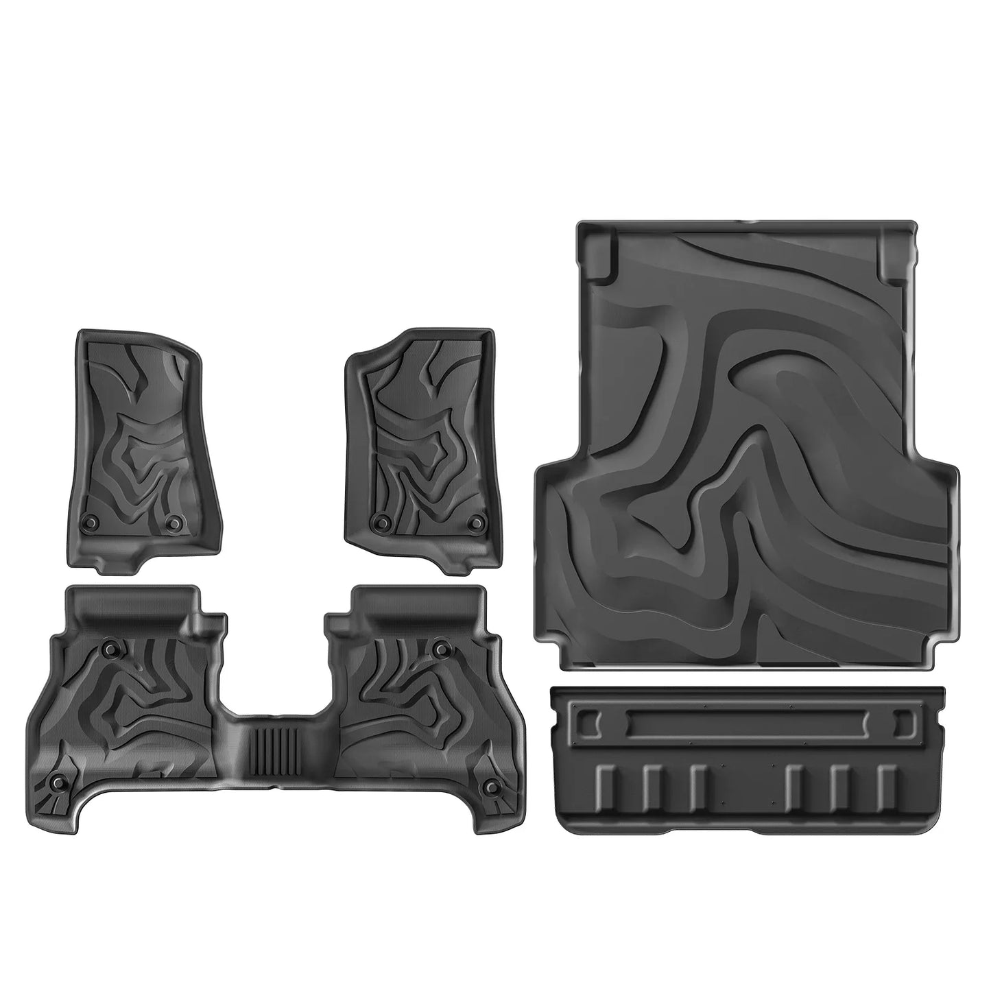 for Jeep Gladiator JT Pickup 2020-2024 Truck Bed Mat TPE 3D Floor Liner Truck Mat 5 Ft All Weather Black Left Rudder