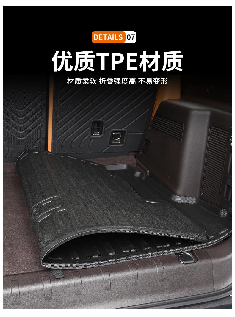 Rear Trunk Mats TPE Waterproof Cargo Liner Boot Lugguage Protective Pad For Great Wall Tank 500 Hi4-T Interior Accessories