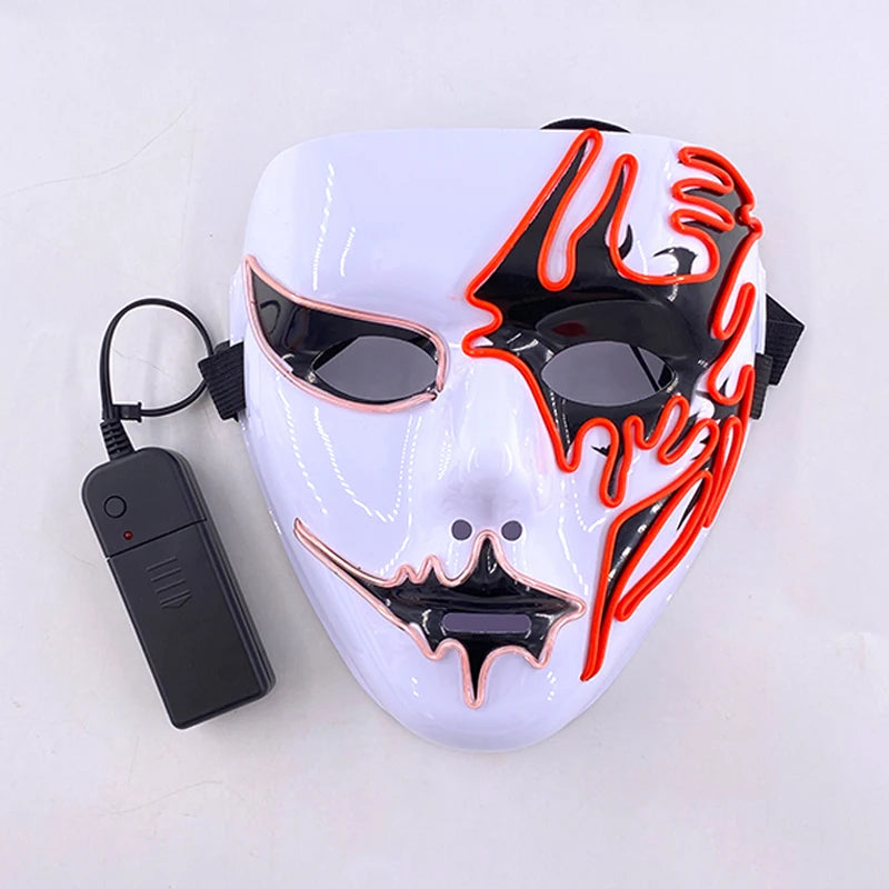 Halloween Carnival Party Costume Decoration Luminous LED Mask Halloween Mask LED Maske Light Up Party Masks for Glow Party