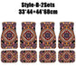 Antique Oriental Turkish Persian Carpet Car Floor Mats 4-Piece for Front Rear Seats Durable Floor Carpet Heavy Duty Rubber Back