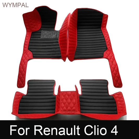 Custom Auto Luxury Leather Car Floor Mat For Renault Clio 4 2013 2014 2015 2016 Car Mat Full Set Women Waterproof Accessories