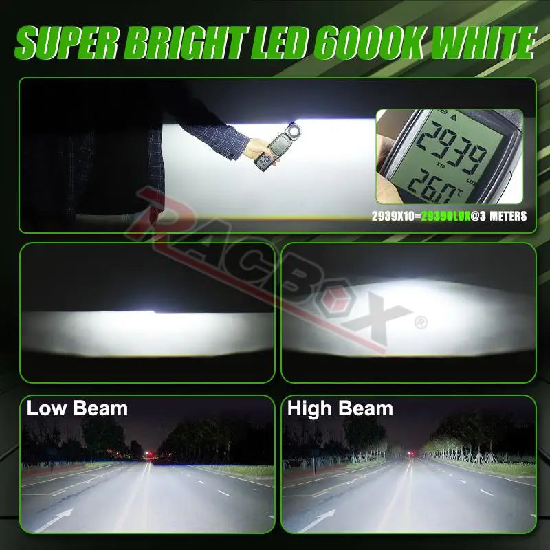 LED Projector Lens 2.5 Inch Bi LED High Low Beam Lights 80mm LED Halo for H4 H7 9005 9006 Car Headlight Bulbs Auto Diodes Turbo