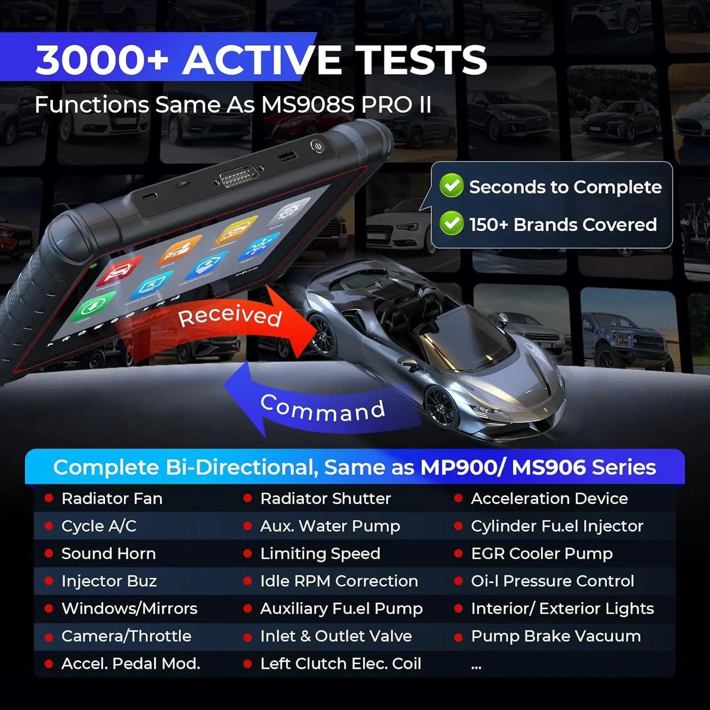 Autel Scanner MaxiCOM MK900 Bidirectional Diagnostic Tool Same as AUTEL MK900BT MK900-BT MX900 Diagnostic Scanner CAN-FD&DOIP