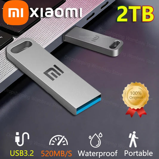 Xiaomi USB 3.2 2TB Flash Drive High Speed Metal U Disk TypeC Memory Stick Waterproof SSD Storage PC Phone Data Transfer Portable