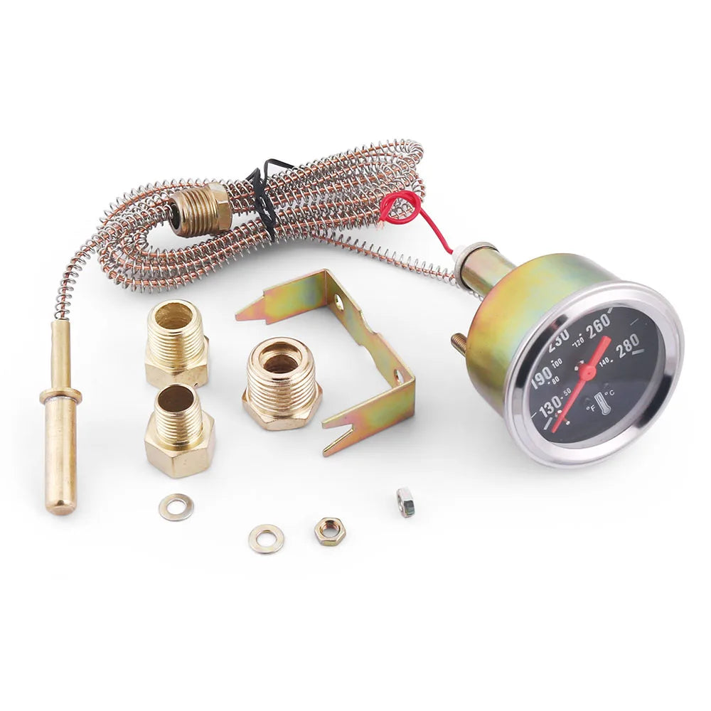 2" 52MM Mechanical 12V Water Temp Gauge 50-140℃/130-280℉ Water Temperature Gauge Car Meter With Sensor NPT 1/2, NPT 1/4,NPT 3/8