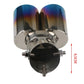 64mm Universal Double Pass Exhaust Pipe Tip Exhaust Silencer Muffler Tip Stainless Steel Pipe Trim Modified Exhause Tail Pipe