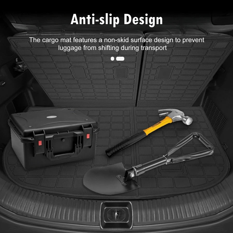 TPE Floor Mats For 2026 2025 Hyundai Palisade 7-Seater Cargo Mat Backrest Mat 2nd 3rd Row Car Floor Liner All Weather Protection