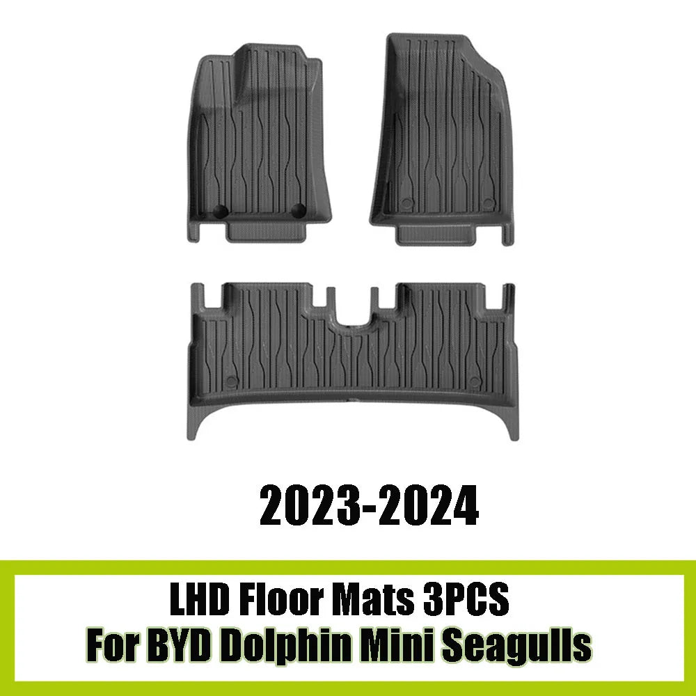 TPE Floor Mats For BYD Dolphin Mini Seagulls 2024 2025 Trunk Mats Waterproof Non-slip Carpet Back Seat Protector Boot Liner Tray