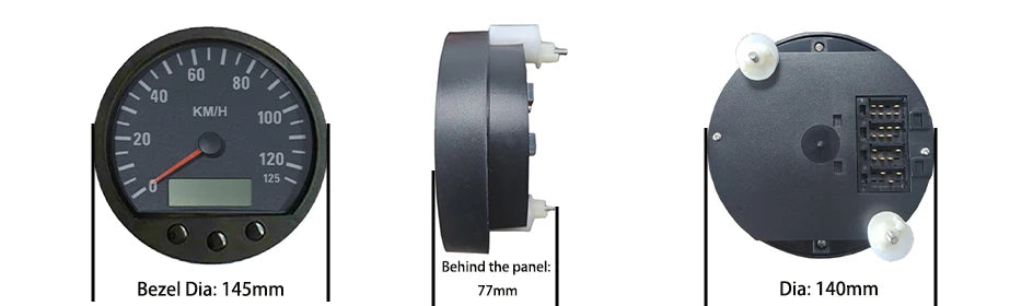 ELING Newest Universal 140mm Diameter Truck Speedometer Odometer 0-125km/h With Backlight 9-36V