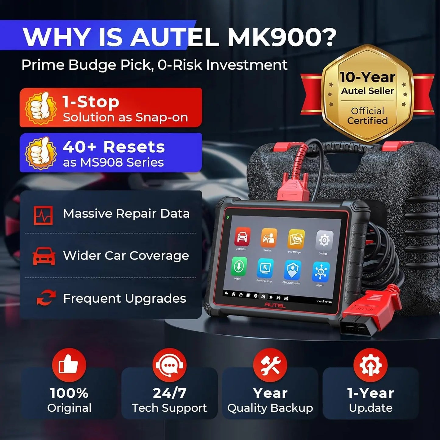 Autel Scanner MaxiCOM MK900 Bidirectional Diagnostic Tool Same as AUTEL MK900BT MK900-BT MX900 Diagnostic Scanner CAN-FD&DOIP