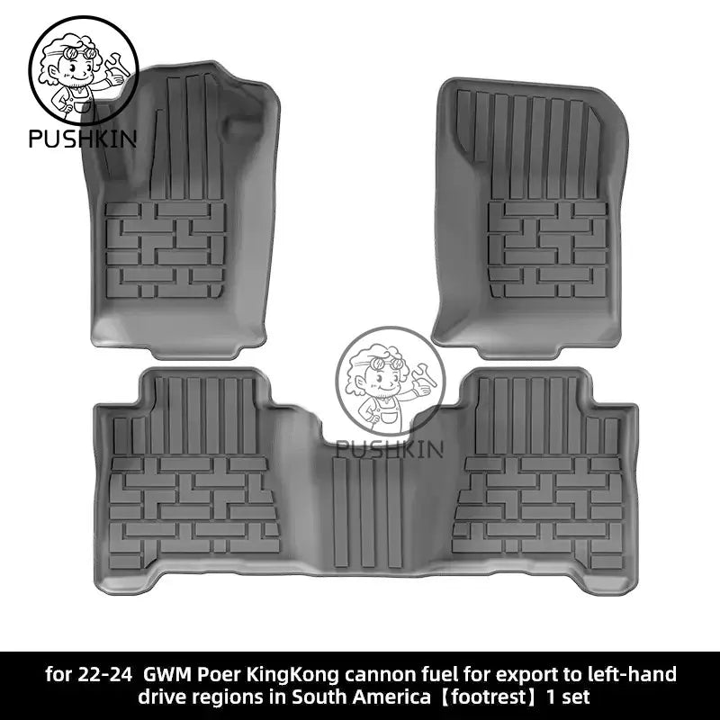 For GWM Poer KingKong 2025 2024 2023 Custom All-Weather TPE Floor Mat Trunk Mat Carpet Cover Auto Interior Accessories
