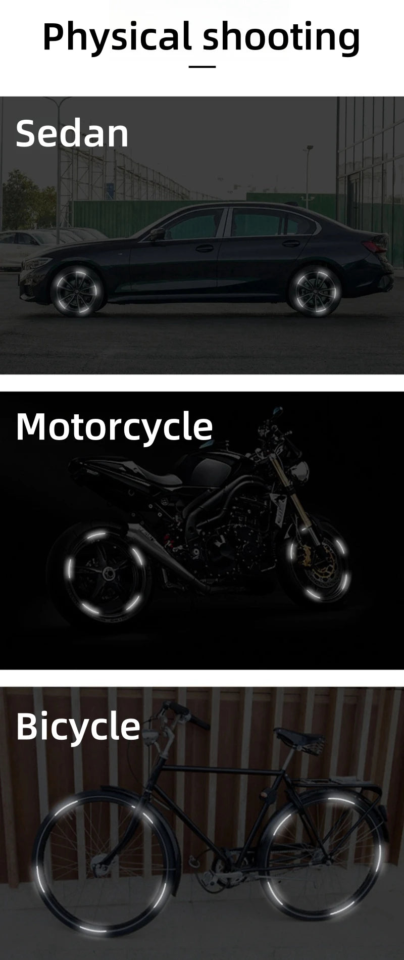 20pcs Car Wheel Hub Reflective Sticker Tire Rim Reflective Strips Luminous for Night Driving Car Bike Motorcycle Wheel Sticker