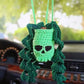 1pc Car Skull Halloween Ornament, Car Decoration, Rearview Mirror Decoration, Hand-Crocheted and Creative