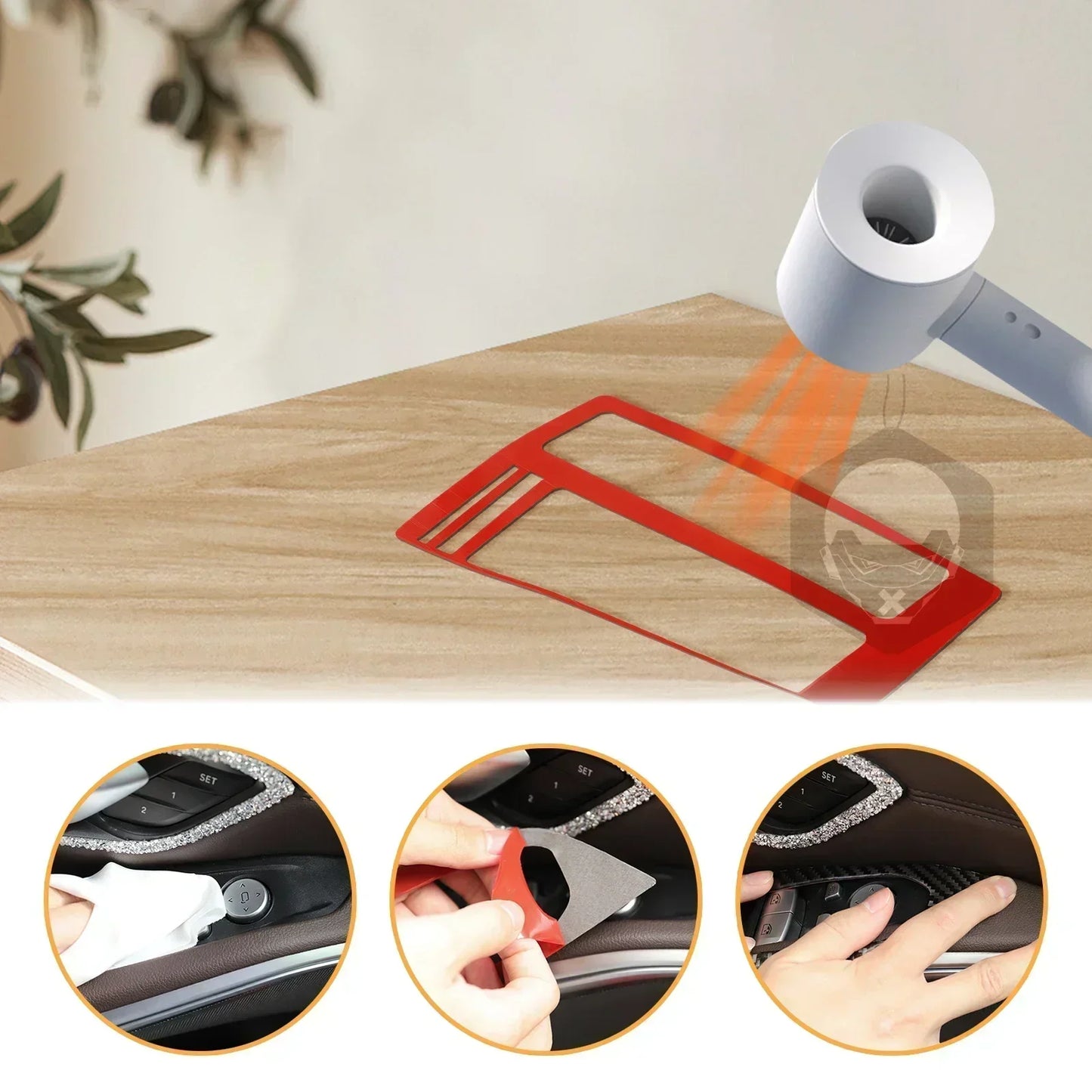 For Chrysler 300 300C 2015-2021 Carbon Fiber Center Console Dashboard Panel Interior Cover Stickers Auto Trim Car Accessories