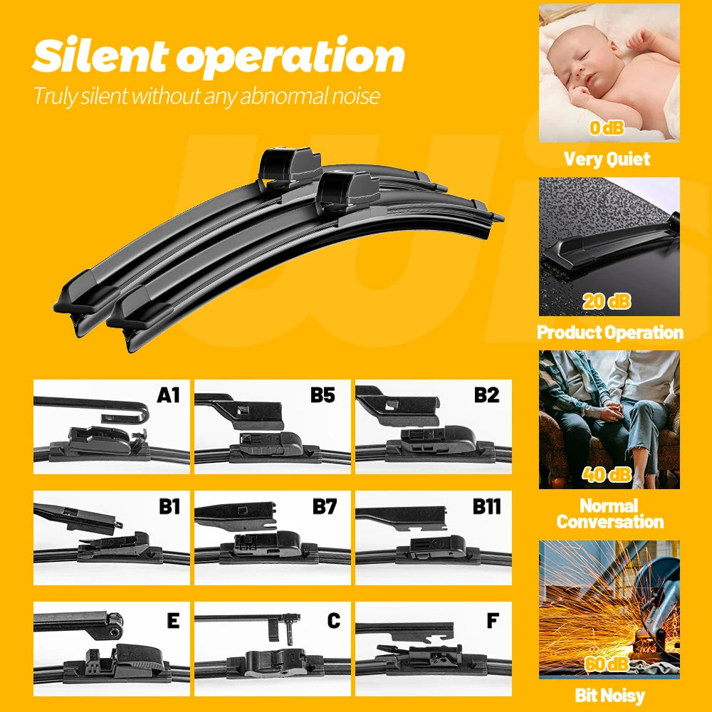 Car Front Wiper Blades Windscreen for Audi A5 S5 RS5 B8 2007-2023 8T 8F 8W6 SLine 2018 2010 2011 2020 2008 2012 2009 Windshield