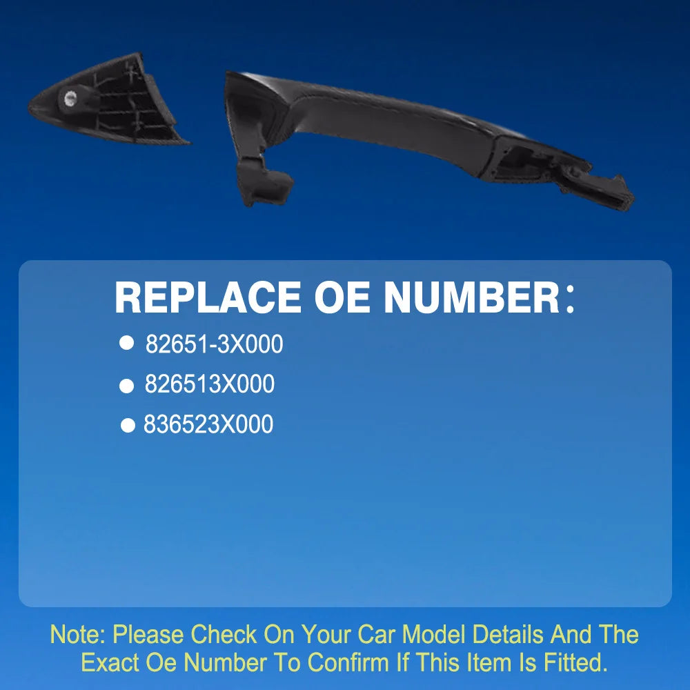 Black Exterior Door Handle for Hyundai Elantra 2011 2012 2013 2014 2015 2016 Front Rear Left Right