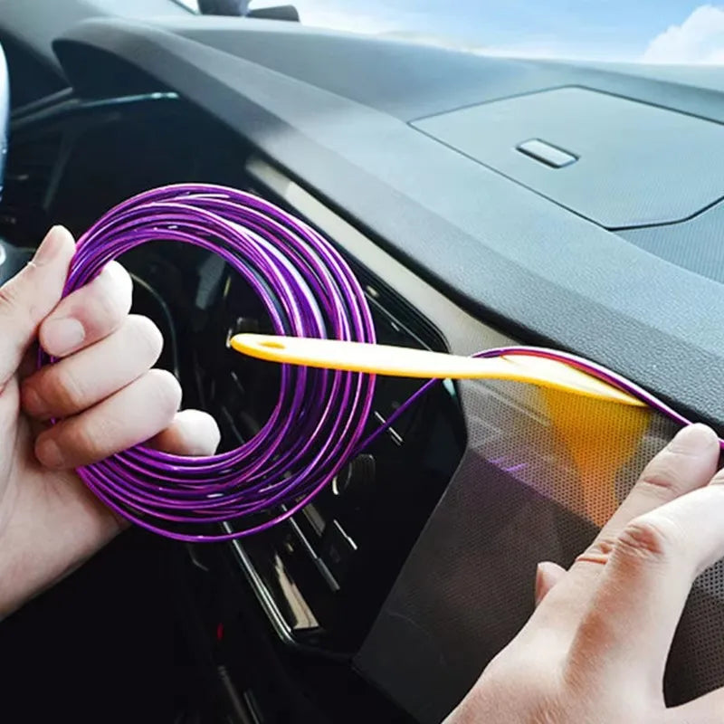 1-5pcs Universal Car Moulding Decoration Flexible Strips 5M Interior Auto Mouldings Car Cover Trim Dashboard Door Car-styling