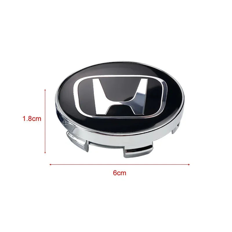 4pcs 60mm Car Wheel Center Hub Cap Rim Cover Emblem Stickers For Honda Civic Fit Jazz Accord Pilot Passport Stepwgn CRV BRV HRV