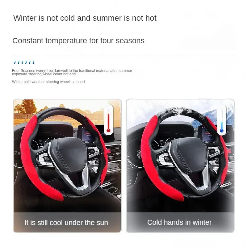 38CM Car Steering Wheel Booster Cover Suede Universal Thicken Non-Slip Auto Interior Steer Protector Decoration Accessories