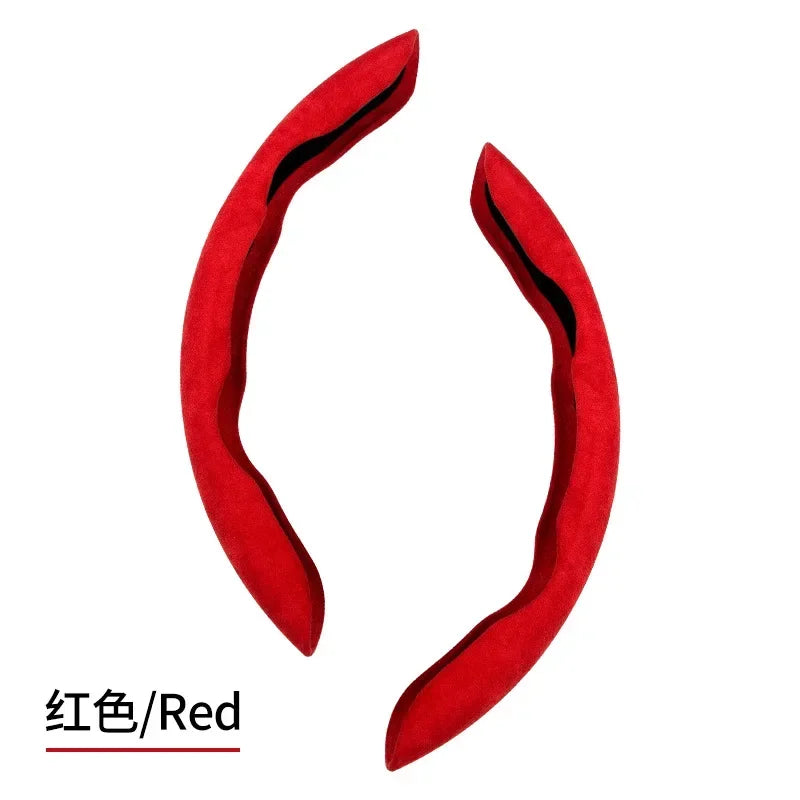 38CM Car Steering Wheel Booster Cover Suede Universal Thicken Non-Slip Auto Interior Steer Protector Decoration Accessories