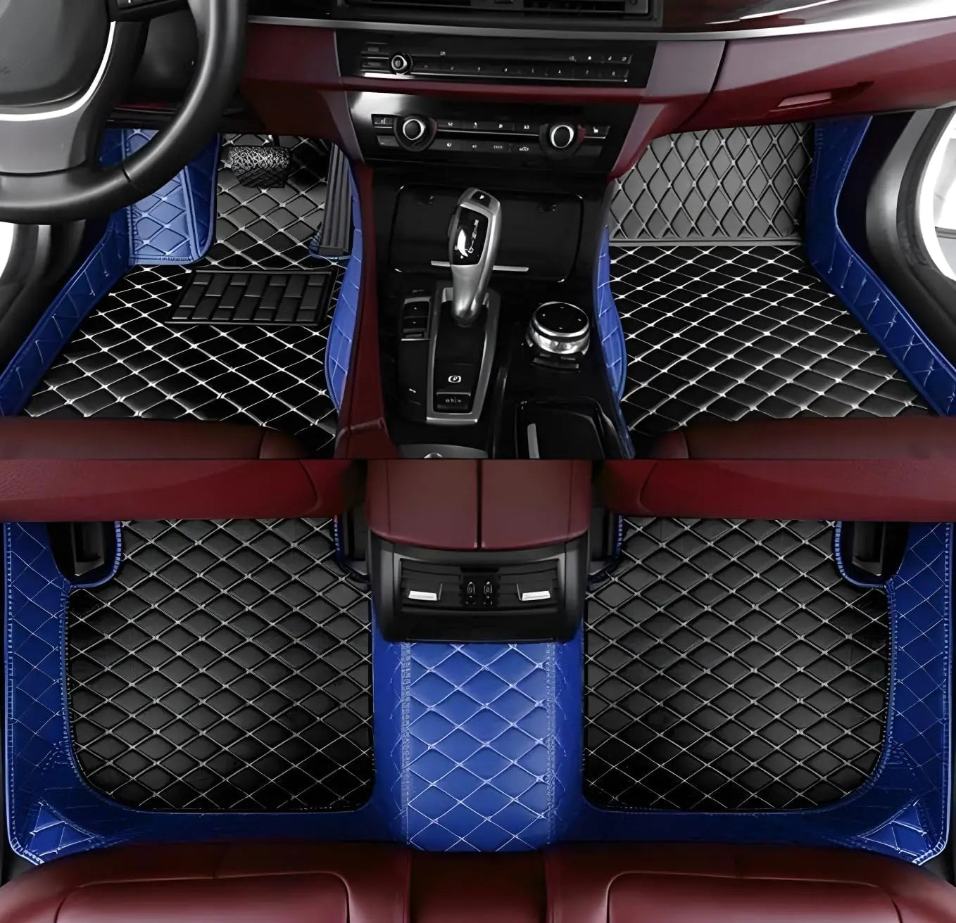 Custom Car Mats For Dacia Duster 2021~2023 Leather All Weather Waterproof Non-Slip Diamond Full Covered Personalized Black Red