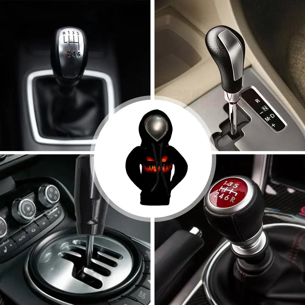Hoodie Car Gear Shift Cover Halloween Decorative Protector Car Hoodie Decorated Shifter Cover For Vehicles Suvs Rvs Cars