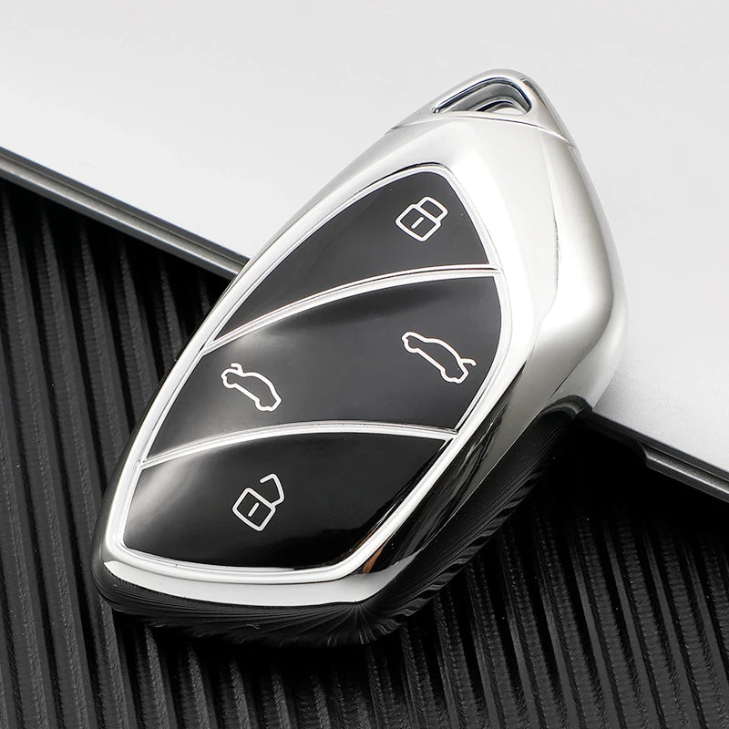 For MG6 EZS HS EHS MARVEL X MARVEL R Electric Roewe RX5 I6 I5 RX3 RX8 ERX5 MG ZS EV 2021 Soft TPU Car Key Case Cover Keychain