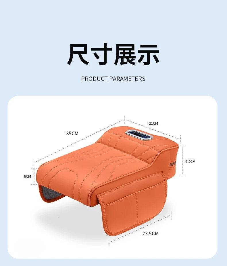 Car Armrest Box Height Increase Pad with Storage Bag Car Leather Protective Cover for jaecoo j7 JETOUR T2 Haval H9 2rd 2024 2025