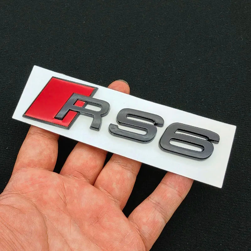 3D ABS RS3 RS4 RS5 RS6 RS7 RS8 Car Body Rear Trunk Emblem Decal Badge Sticker For Audi A3 S3 A4 S4 A5 A6 A7 S7 Auto Accessorie
