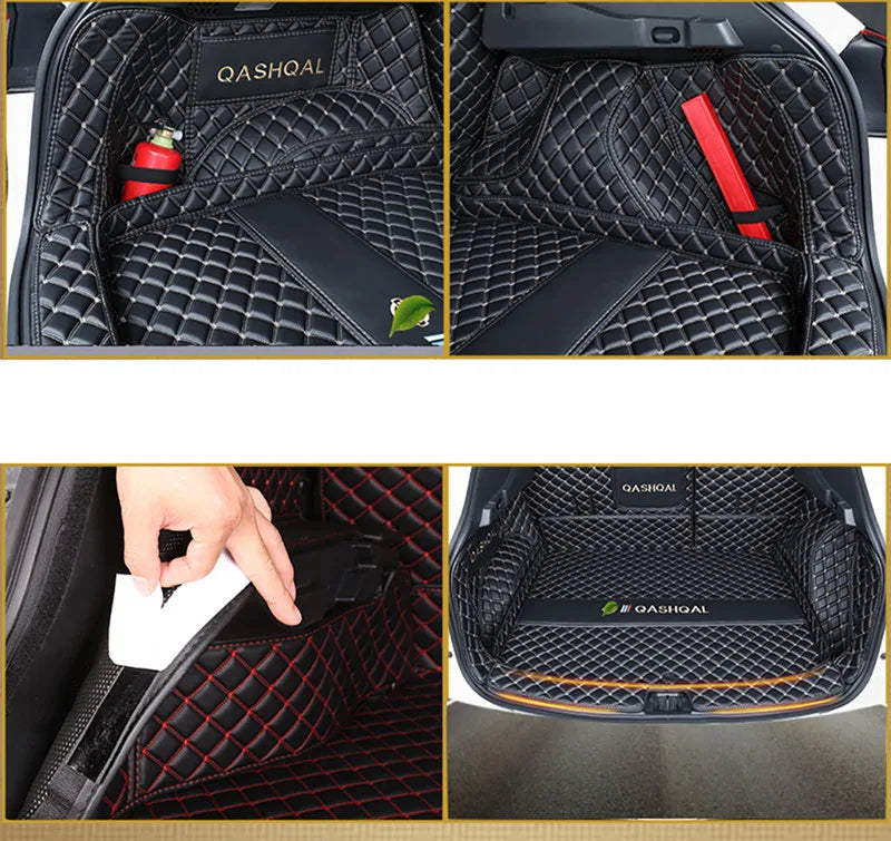 Leather Car Trunk Mats For Nissan Qashqai j11 2019 2020 2021 2022 Anti-Dirty Protector Tray Cargo Liner Accessories Styling F